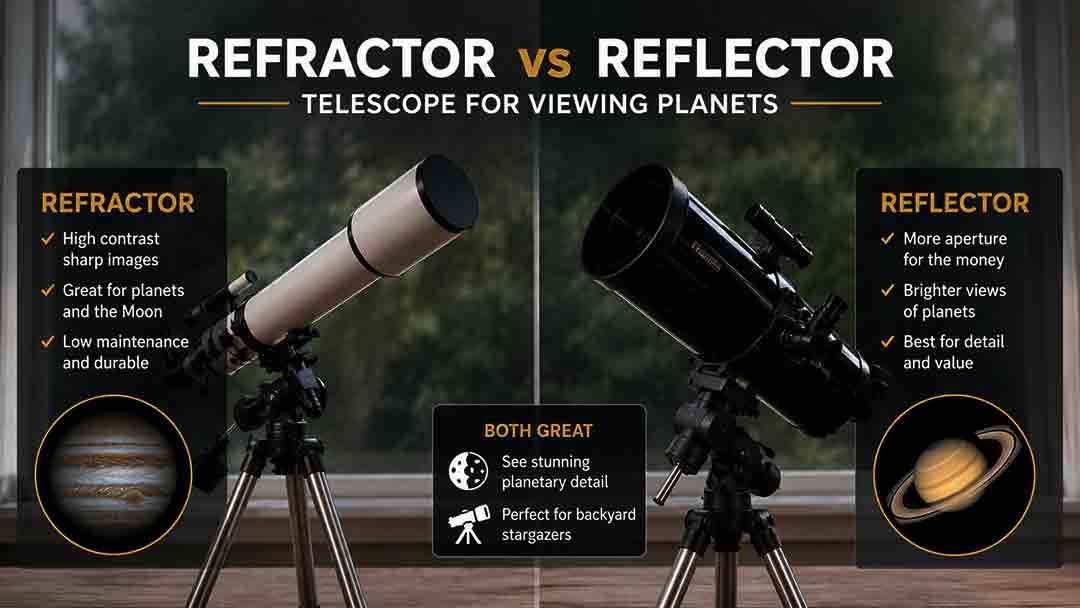 Refractor vs Reflector Telescope for Viewing Planets